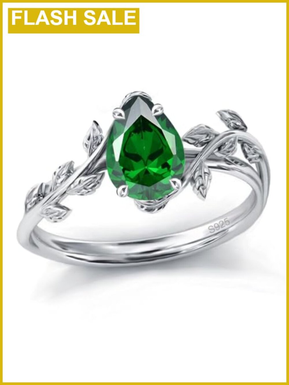 Natural Moss Agate 925 Sterling Silver Opal Promise Ring Leaf Women